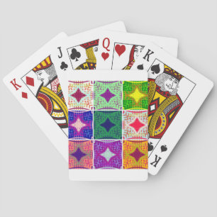 Jeu De Cartes Damier Coloré : Un Motif Étoilé