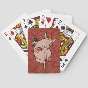 Jeu De Cartes Dancing Pig Antique Cute Danseuse