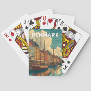 Jeu De Cartes Danemark Illustration Voyage Art Vintage