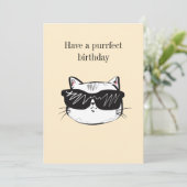 jeu de cartes d'anniversaire parfait drôle chat (Debout devant)