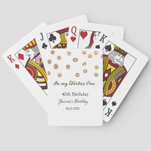 Jeu De Cartes Dans mon âge quarante ans des points d'or heureux (dos)