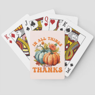 Jeu De Cartes Dans toutes les choses donner Merci Citrouille