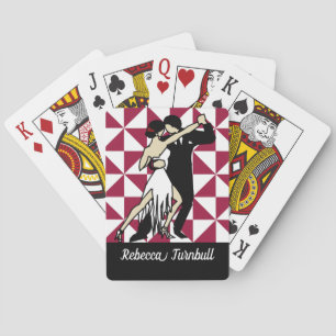 Jeu De Cartes Danseurs de tango sur Arrière - plan géométrique d