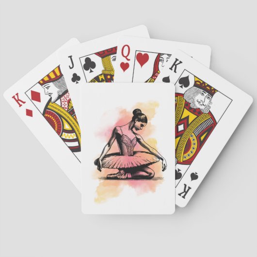 Jeu De Cartes Danseuse de ballet dansant en couleur (dos)