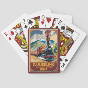 Jeu De Cartes Darjeeling Inde Train Peintre Voyage Art Retro