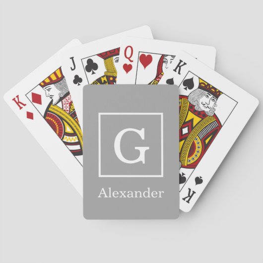 Jeu De Cartes Dark Gray White Framed (dos)