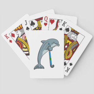 Jeu De Cartes Dauphin à Hockey avec bâton de hockey