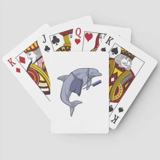 Jeu De Cartes Dauphin en coiffeur avec peigne (dos)