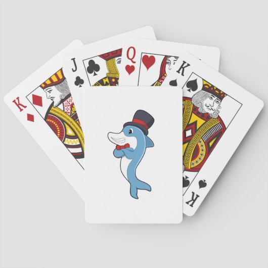 Jeu De Cartes Dauphin en gentleman avec chapeau (dos)