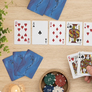 Jeu De Cartes Dauphin Tribal Bleu Gracieux Océan