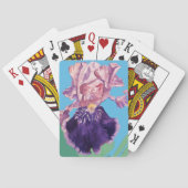Jeu de cartes de jeu violet Iris Flower (dos)