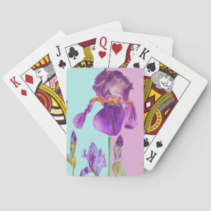 Jeu de cartes de jeu violet Iris Flower