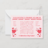 Jeu de cartes de la Saint-Valentin pour la classe (Devant)