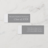 Jeu de cartes de nom de diplôme, Keepsaké blanc/gr (Devant / Derrière)