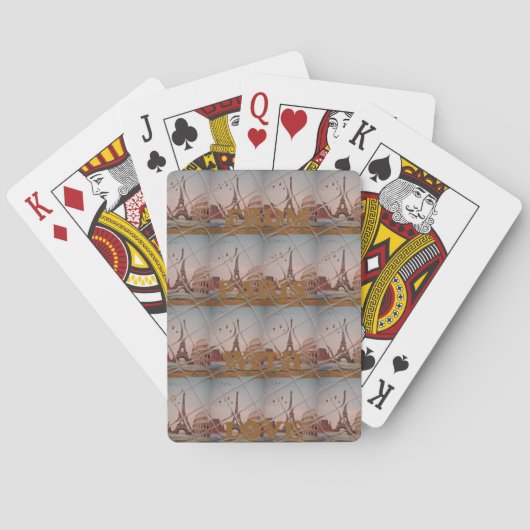 Jeu De Cartes De Paris Avec Amour couleurs de ciel bleu (dos)