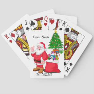 Jeu De Cartes De Père Noël au pont classique du nom de l'enfant