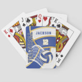 Jeu De Cartes 🏐 de volley-ball en bleu et blanc (dos)