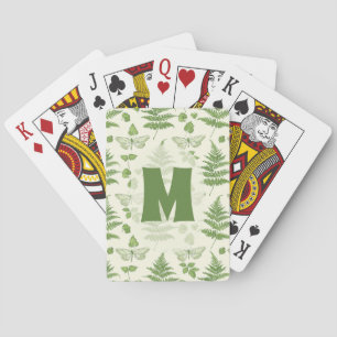 Jeu De Cartes Deck Vert Jaune Botanique Fougère 
