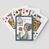 Jeu De Cartes Décor bleu Art déco des années 20 (dos)
