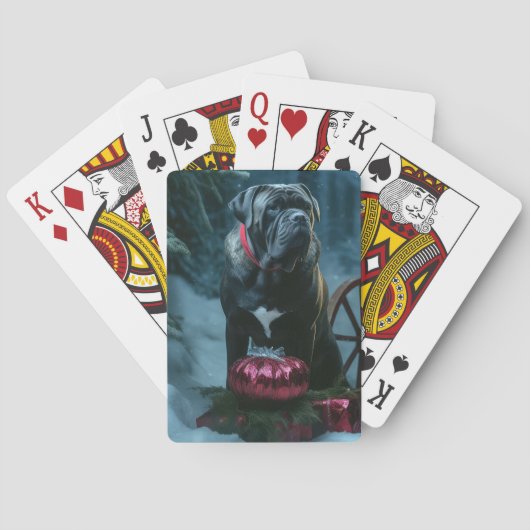 Jeu De Cartes Décor de Noël Cane Corso Snowy Sleigh (dos)
