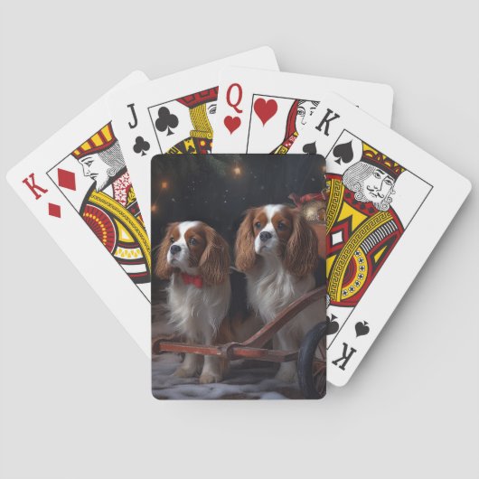 Jeu De Cartes Décor de Noël Cavalier King Snowy Sleigh (dos)
