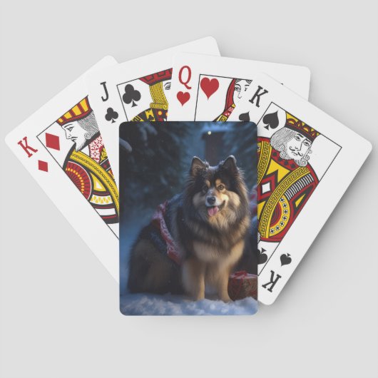 Jeu De Cartes Décor de Noël Lapphund Snowy Sleigh (dos)