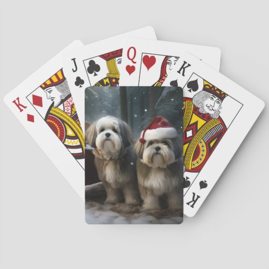 Jeu De Cartes Décor de Noël Malti tzu Snowy Sleigh (dos)