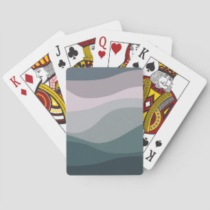Jeu De Cartes Décor de vagues de style rétro violet et turquoise