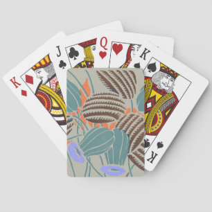 Jeu De Cartes Décoration Florale Moderne Bohème Sarcelle et Lava