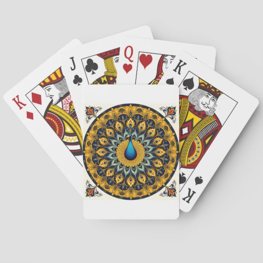 Jeu De Cartes Decorative peacock bird on white (dos)