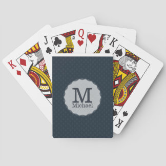 Jeu De Cartes Deep Classic Navy Custom Monogram Playing Cards
