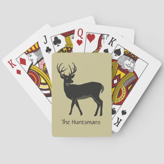Jeu De Cartes Deer, Buck en noir cartes de Noël (dos)
