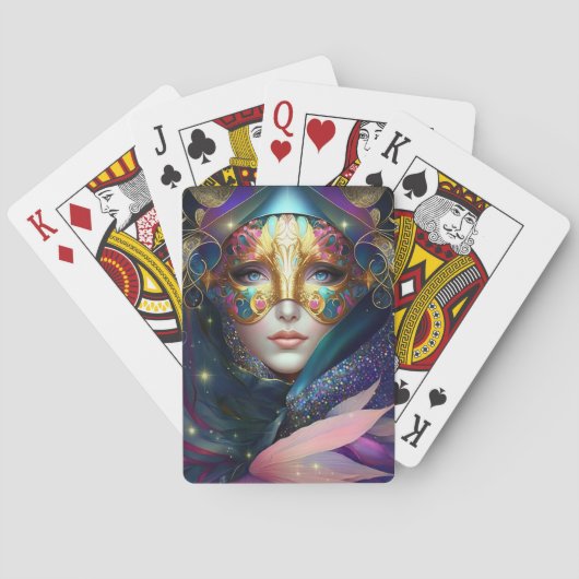 Jeu De Cartes Déesse Masquée Cosmic Queen Imaginaire Art Jouer C (dos)