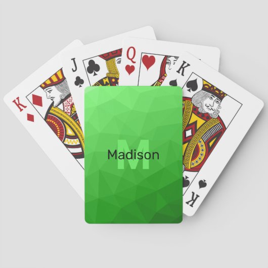 Jeu De Cartes Dégradé vert clair géométrie motif maille Monogram (dos)
