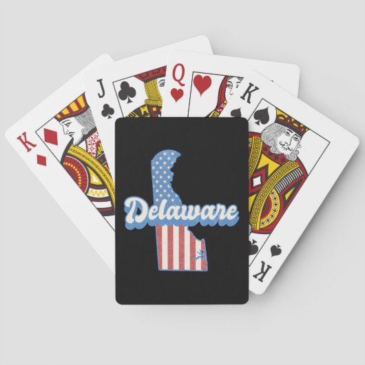 Jeu De Cartes Delaware USA Map Drapeau américain (dos)