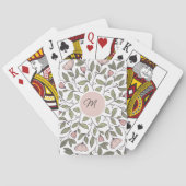 Jeu De Cartes Delicate Floral Custom Monogram  (dos)