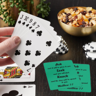Jeu De Cartes Demander Knock Matthieu 7:7 Verse de la Bible