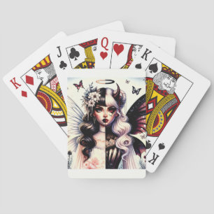 Jeu De Cartes Demi ange démon beauté sombre fée à l'aile brisée