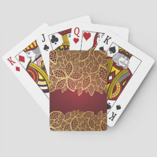 Jeu De Cartes Dentelle d'or de feuille sur l'arrière - plan