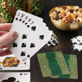 Jeu De Cartes Dentelle en feuille d'or sur arrière - plan vert (In Situ)