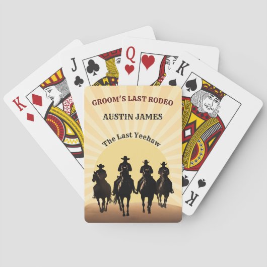 Jeu De Cartes Dernier Rodéo du Marié Cowboy Coucher de Soleil No (dos)