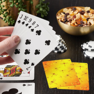 Jeu De Cartes Des libellules jaunes dorées volent,