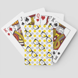 Jeu De Cartes Des lunettes de Hipster Jouant Aux Cartes