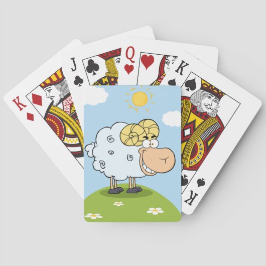 Jeu De Cartes Des Moutons Amusants Sur Une Colline (dos)