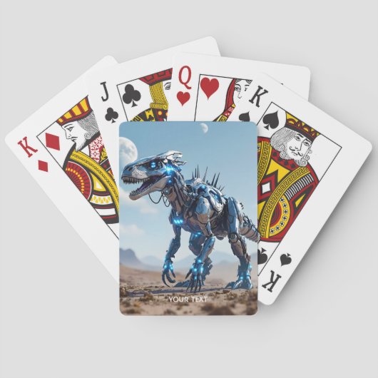 Jeu De Cartes Désert de Cyborg Dinosaur Imaginaire mignon (dos)