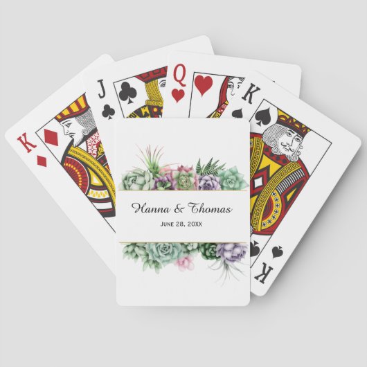 Jeu De Cartes Désert Mariage Succulent Faveur (dos)