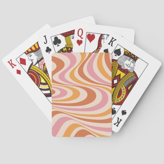 Jeu De Cartes Design abstrait rose et orange (dos)