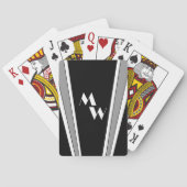 Jeu De Cartes Design Art Déco Noir Et Gris Monogramme (dos)