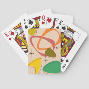 Jeu De Cartes Design atomique rétro du milieu du siècle 