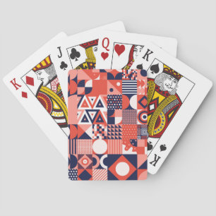 Jeu De Cartes Design Bauhaus rétro, géométrique coloré.